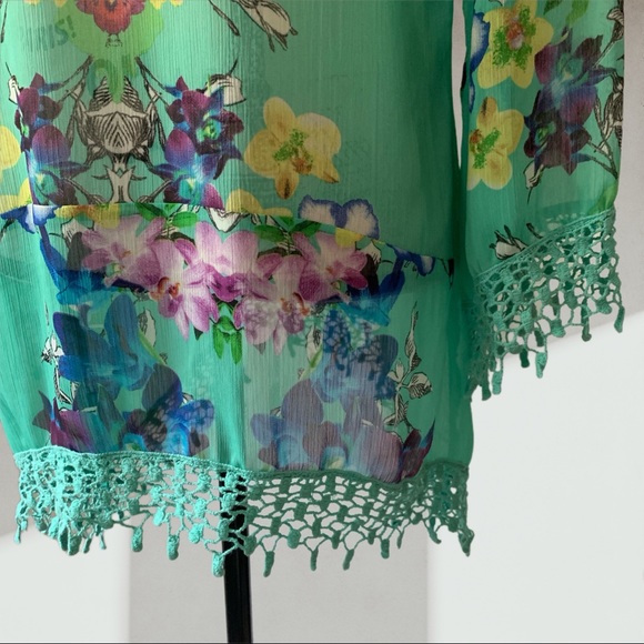 Orchid floral beach coverup MEDIUM - Picture 8 of 11